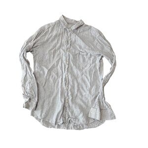 Mens Linen Uniqlo Button Down Shirt - M